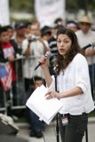 Student Leader Addresses the Crowd
