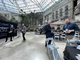 Gathering at a bustling indoor venue