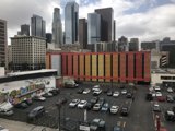 Aerial View of a Busy Parking Lot in Los Angeles