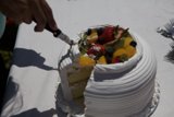 Cutting into the Wedding Cake