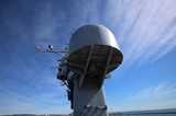 Naval Radar Dome Against Blue Sky on USS Hornet