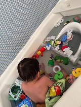 Bath Time Play with Colorful Toys and Books