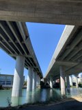 Urban Overpass with Blue Skies