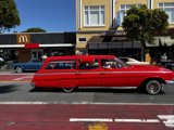 Red Roadster with White Racing Stripe