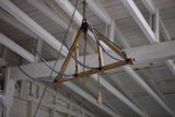 Wooden Chandelier with Triangular Blades