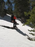 Skiing up the hill
