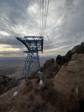Power lines atop a majestic mountain