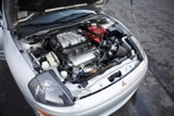 Red Hot Engine in a White Car