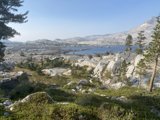 Majestic View of Mountains and Lake from the Trail