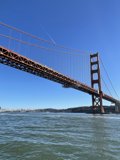 Golden Gate Bridge shines in the California sun