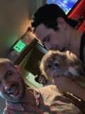 Two Men and Their Canine Companion