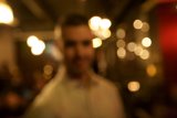 Blurred Man in the Urban Nightlife