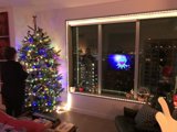 Festive Living Room with Christmas Tree