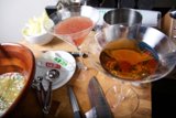 Cocktail hour on a Wooden Cutting Board
