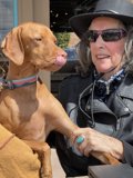 Stylish Rhoda and her Furry Friend