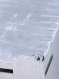 Man Braves the Winter Blizzard in LA