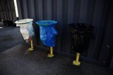 Three Color-Coded Waste Separation Bins