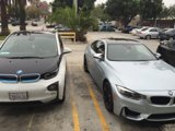 Dual BMW i3s in a Pasadena Parking Lot