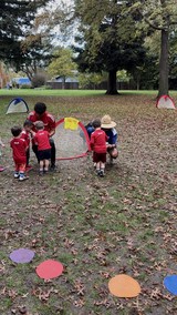 Youth Soccer Practice at the Park in Autumn