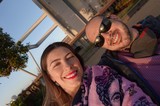 Happy Couple's Golden Hour Selfie Adventure