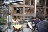 Behind the scenes of a music video shoot