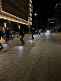 Night Skateboarding in Urban Metropolis