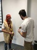 The Hot Dog Duo in the Office