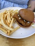 Delicious Hamburger and Fries on Vacation