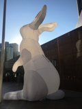 Inflatable Bunny Takes Over Metropolis