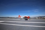 Vintage Navy T-2 Buckeye Trainer on USS Hornet Deck