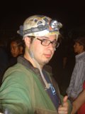 Nighttime Helmet-wearing Worker