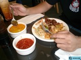 Enjoying a Hearty Meal with Cutlery