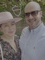 Happy Couple Portrait in Garden Setting