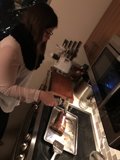 Cake Cutting Time in the Broad Kitchen