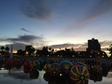 Colorful Spheres Reflecting the Sunset at MacArthur Lake