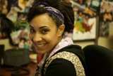 Happy Jodi with a Purple Headband