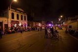Nighttime Street Gathering