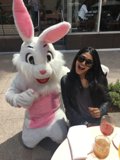 Meeting the Bunny Mascot