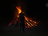 Nighttime Bonfire Gathering