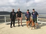 Four Men and a Dog Overlooking the Santa Monica Mountains