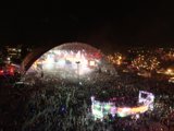 Night Sky Lit Up By Festival Crowd