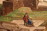 Mosaic Painting of Two Men on a Bench in Altadena