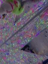 Vibrant Digital Art Projection with Colorful Light Effects