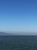 Aerial View of the Ocean and Mountains