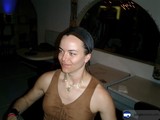 Elegant Lady in Headband and Necklace