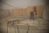 The Man Working on the concrete structure