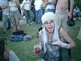 White-Haired Woman in the Crowd