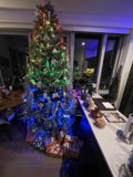 Festive Christmas Tree in a Cozy Kitchen