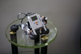 Lego Robot conquers Glass Table