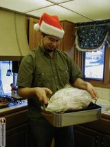 Santa Dave with his Festive Turkey